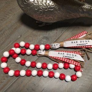 Buffalo Plaid Beaded Garland With Rae Dunn Ribbon